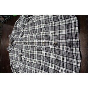 Venado Gray Plaid Flannel Button Down Shirt Men's XL Long Sleeve